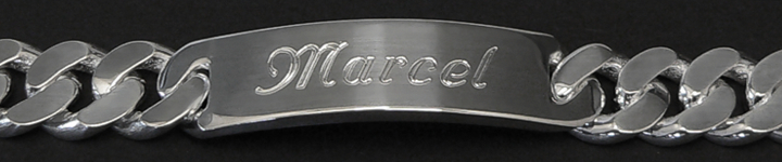 ID-Armband Gravur Armband 925 Sterling Silber Breite 12,5m  massiv