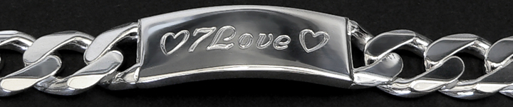 ID-Armband Gravur Armband 925 Sterling Silber Breite 15,0mm  massiv