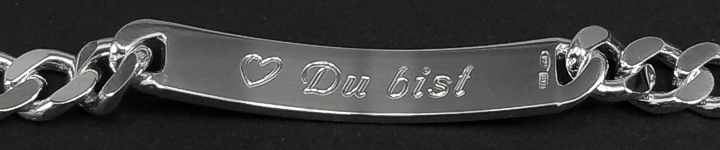 ID-Armband Gravur Armband 925 Sterling Silber Breite 8mm  massiv