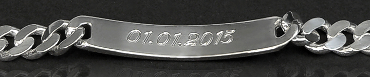 ID-Armband Gravur Armband 925 Sterling Silber Breite 8mm  massiv