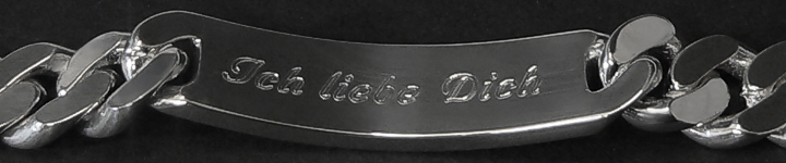 ID-Armband Gravur Armband 925 Sterling Silber Breite 12,5mm  massiv