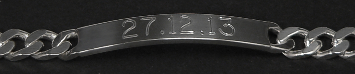 ID-Armband Gravur Armband 925 Sterling Siber Breite 5,5mm  massiv
