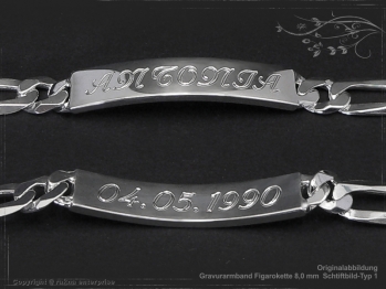 Figaro Chain ID-Bracelet  B8.0L18