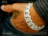 Panzerarmband B23L24 Stonewashed mattiertcm